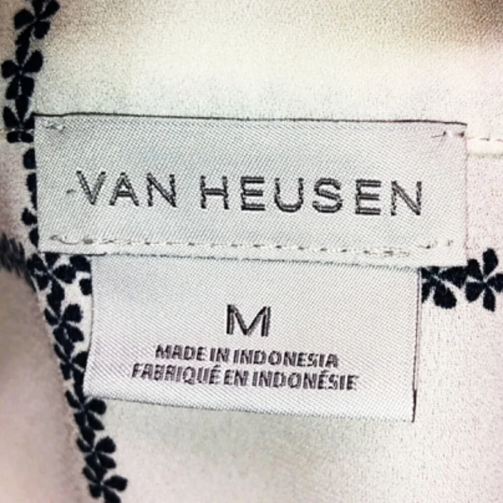 Van Heusen Women's Short Sleeve Plaid Blouse, Ivory, Medium - Picture 8 of 9